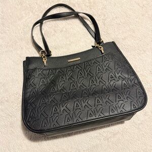 Anne Klein Black Embossed Shoulder Bag